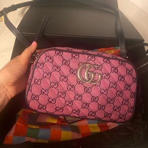 Gucci GG Marmont Multicolour small quilted jacquard shoulder bag